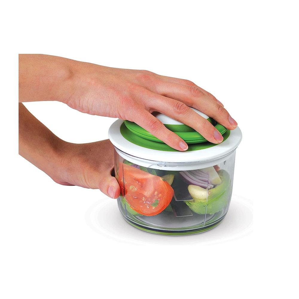 Chef'n VeggiChop Vegetable Chopper For Chopping Nuts Herbs Onions Tomatoes - White/Green