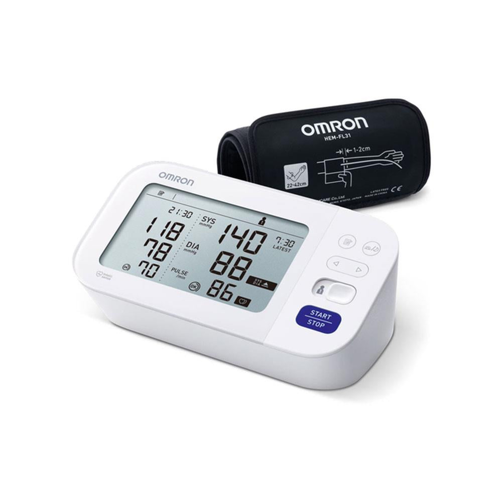 Omron M6 Comfort Automatic Upper Arm Blood Pressure Monitor With Intelli Wrap Cuff 22–42cm - White Main image