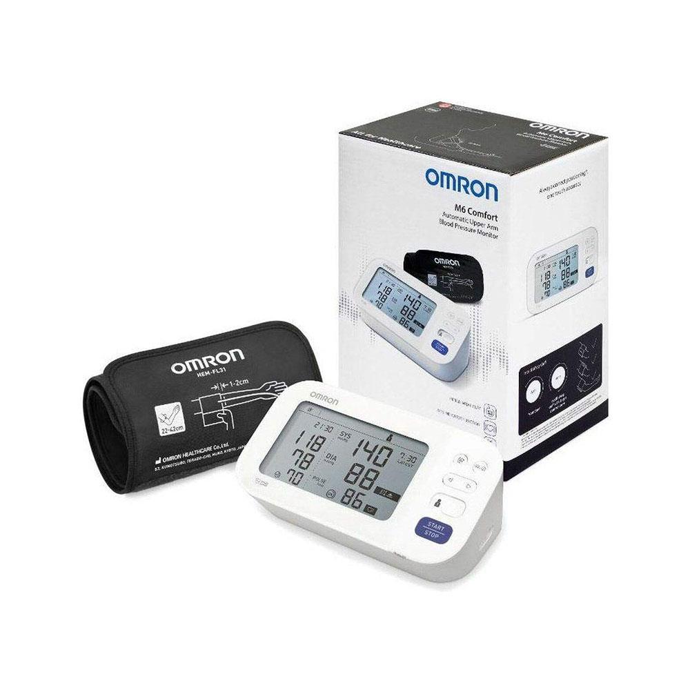 Omron M6 Comfort Automatic Upper Arm Blood Pressure Monitor With Intelli Wrap Cuff 22–42cm - White