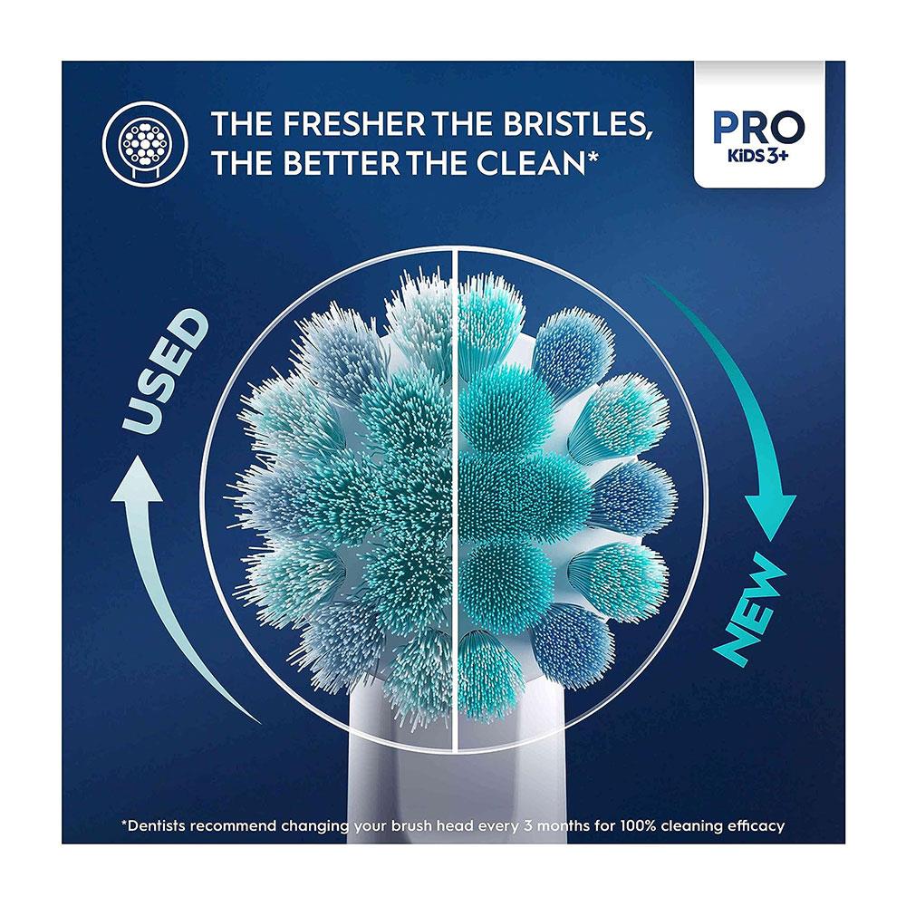 Oral-B Pro Disney Frozen Kids Electric Toothbrush Head Extra Soft Bristles 4 Pack - White
