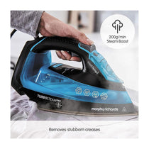Morphy Richards Crystal Clear Steam Iron Intellitemp 2400W 370ml Water Tank - Black And Blue