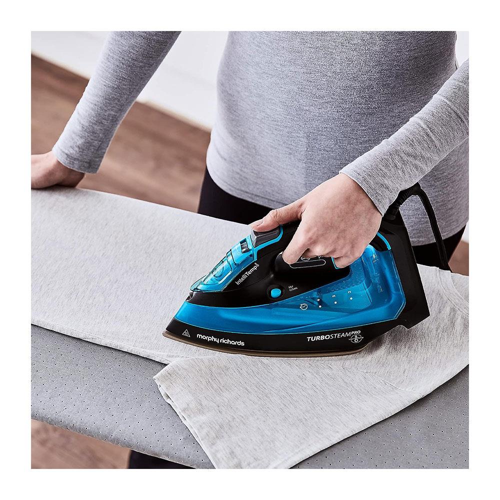 Morphy Richards Crystal Clear Steam Iron Intellitemp 2400W 370ml Water Tank - Black And Blue
