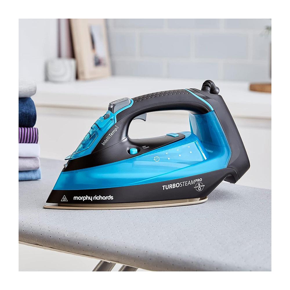 Morphy Richards Crystal Clear Steam Iron Intellitemp 2400W 370ml Water Tank - Black And Blue
