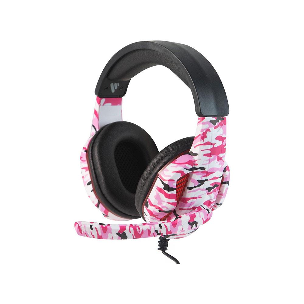 Vybe Camo Wired Gaming Headset For Play Station Xbox PC Gaming With LED Lights And Mic - Diva Pink Secondary image