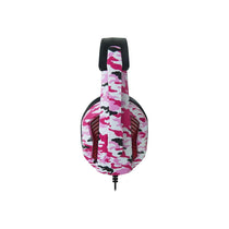 Vybe Camo Wired Gaming Headset For Play Station Xbox PC Gaming With LED Lights And Mic - Diva Pink