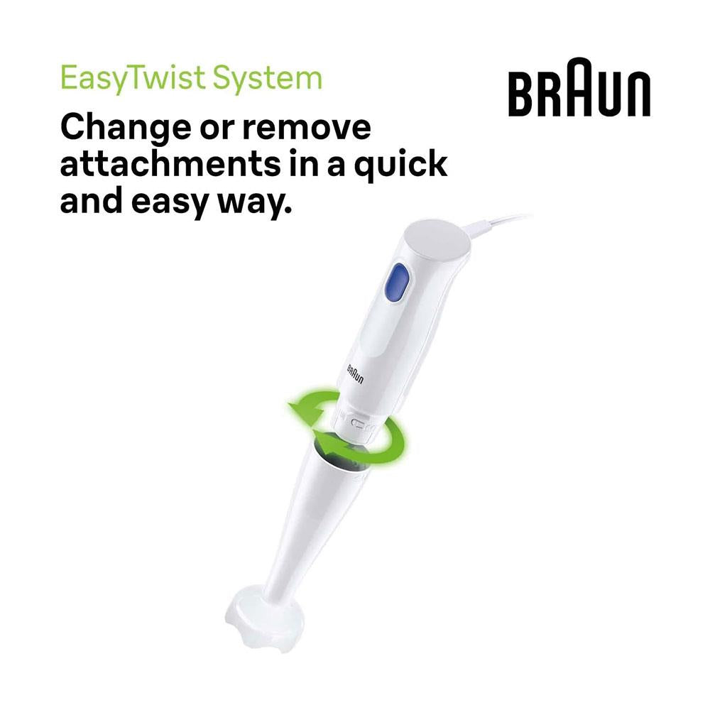 Braun MultiQuick 1 Hand Mixer With EasyTwist Technology One Speed 450W - White