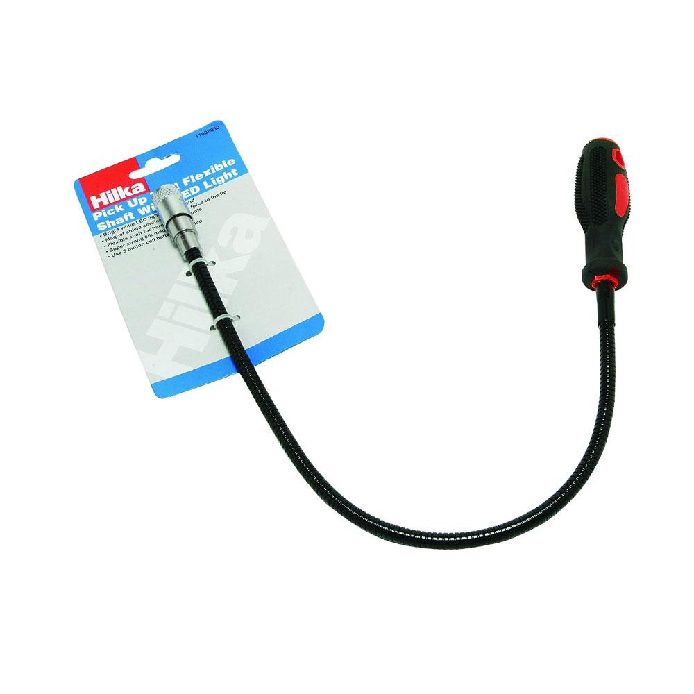 Hilka Flexible Shaft Pick Up Tool With LED Light - Silver
