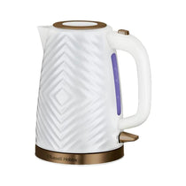 Russell Hobbs Groove Electric Kettle With Perfect Pour 3000W 1.7 Litre - White