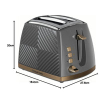 Russell Hobbs Groove 2 Slice Toaster With Frozen Cancel And Reheat Settings 850W - Grey