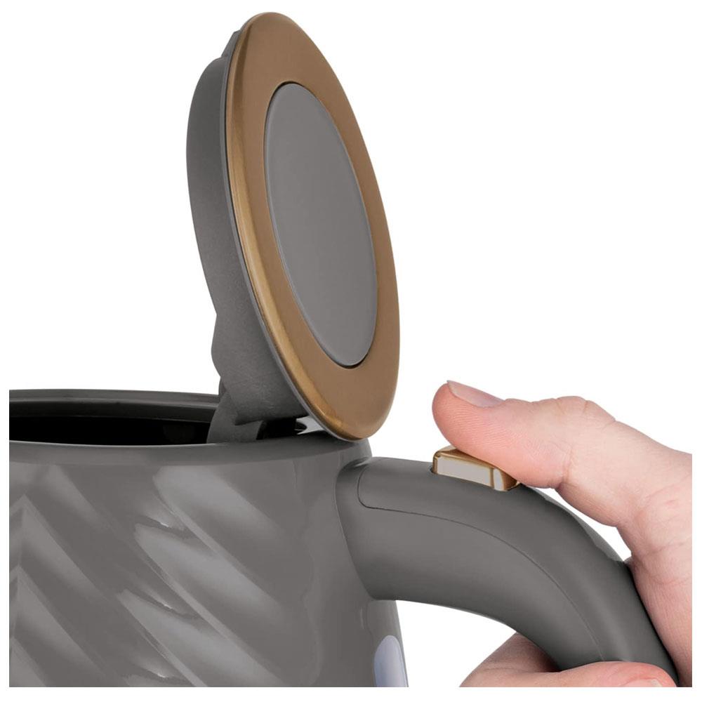 Russell Hobbs Groove Electric Kettle With Perfect Pour 3000W 1.7 Liter - Grey