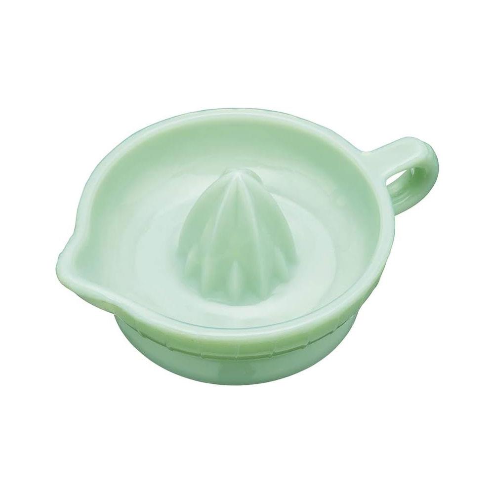 KitchenCraft Serenity Milk Glass Lemon Squeezer/Citrus Juicer - Jade Green Main image