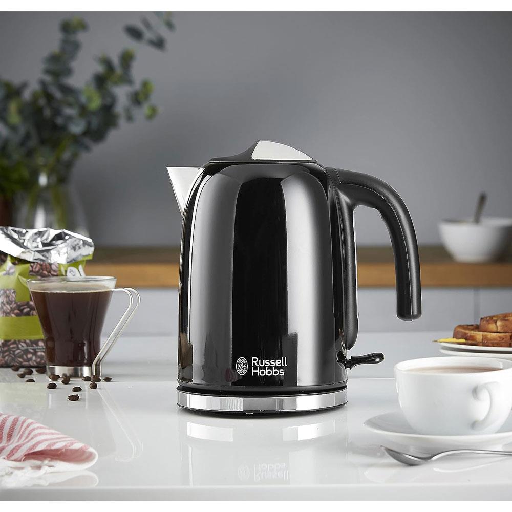 Russell Hobbs Colors Plus Electric Jug Kettle Stainless Steel 3000W 1.7 Litre - Black Secondary image
