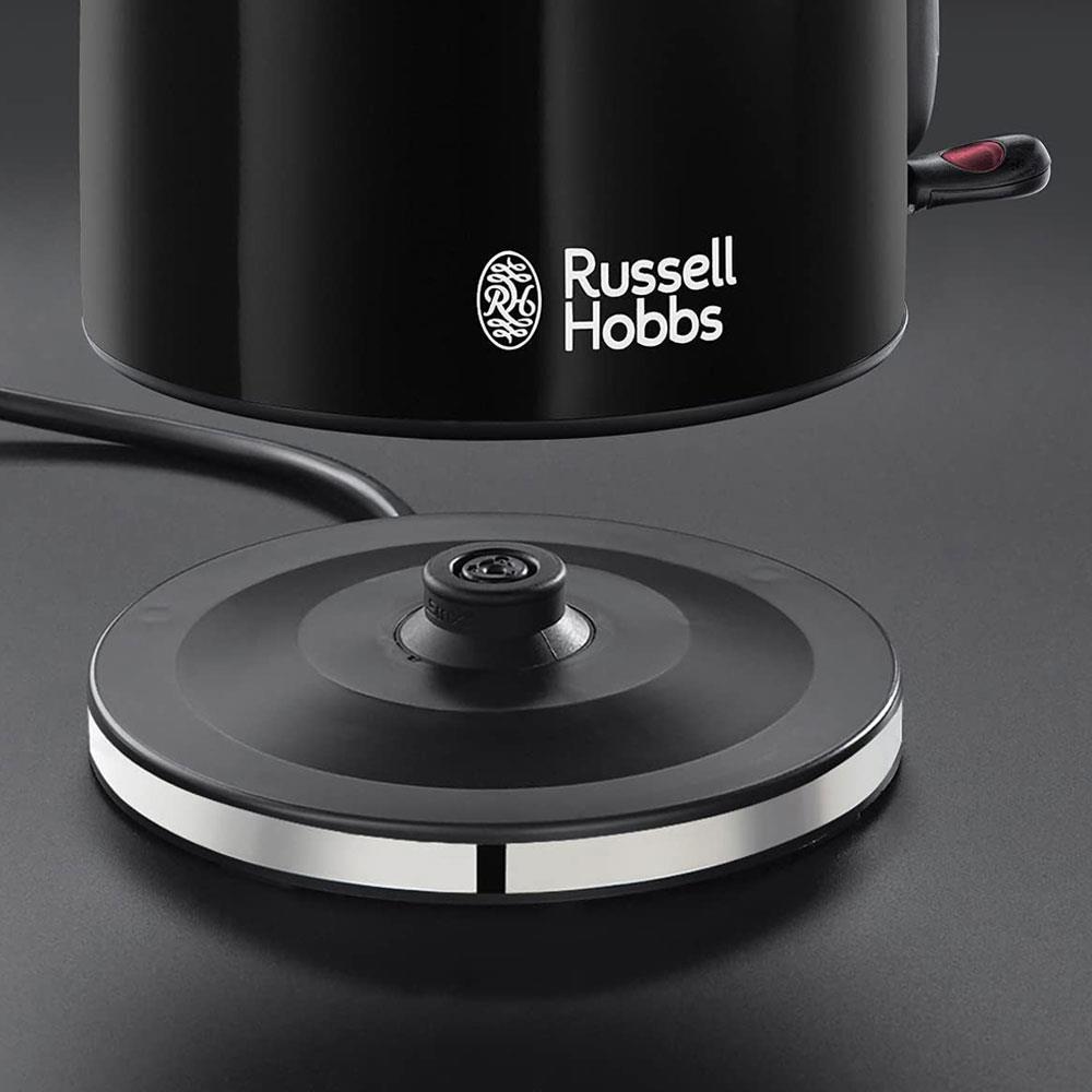 Russell Hobbs Colors Plus Electric Jug Kettle Stainless Steel 3000W 1.7 Litre - Black