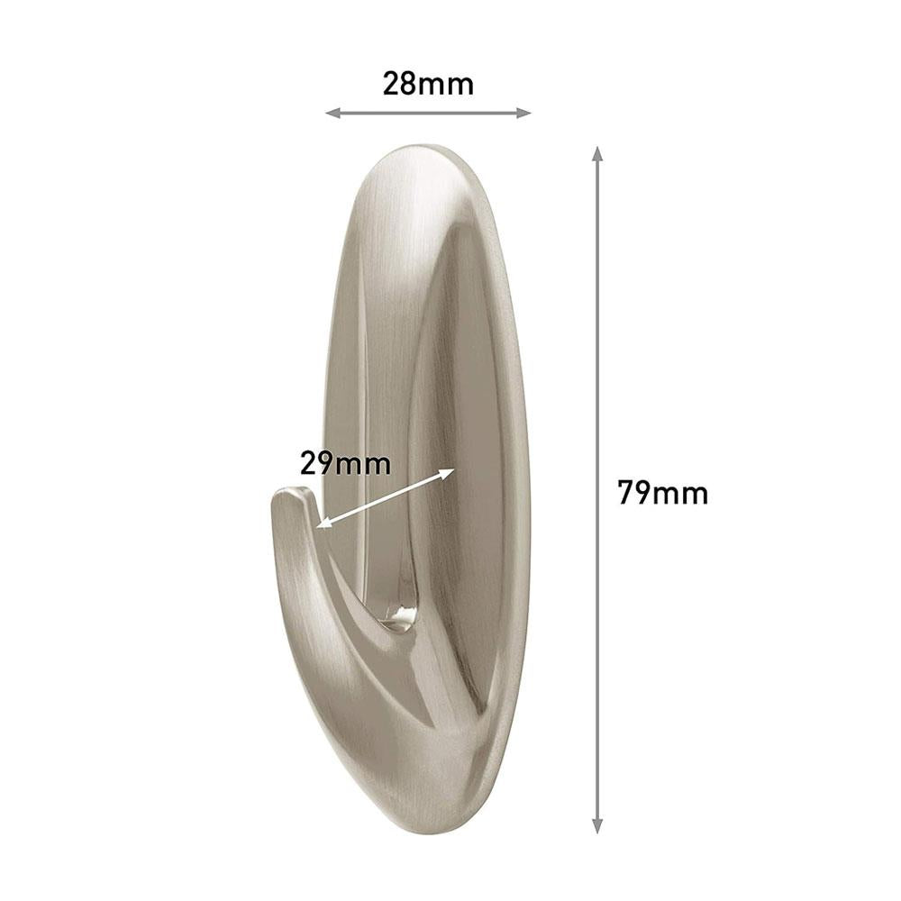 3M Command Designer Hook Medium 1 Hook And 2 Medium Strips 1.3 kg Holding Power - Brushed Nickel