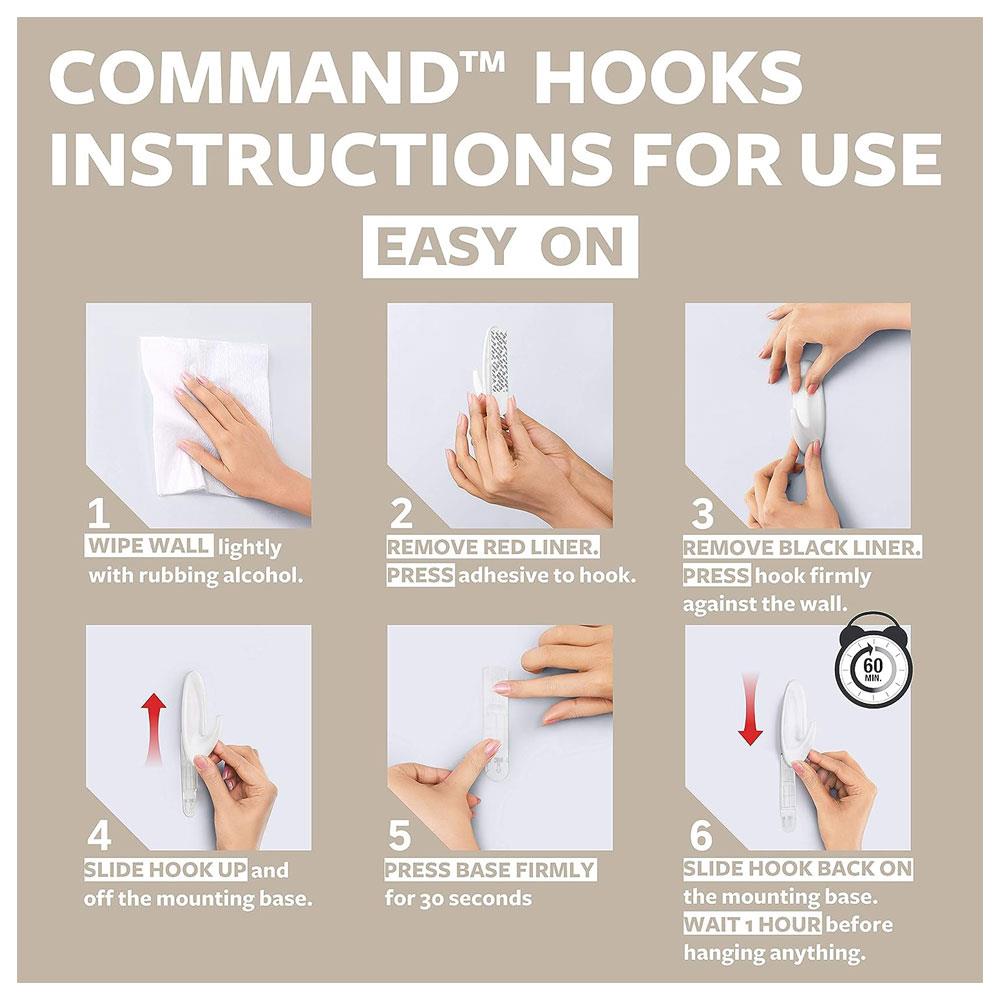 3M Command Designer Hook Medium 1 Hook And 2 Medium Strips 1.3 kg Holding Power - Brushed Nickel
