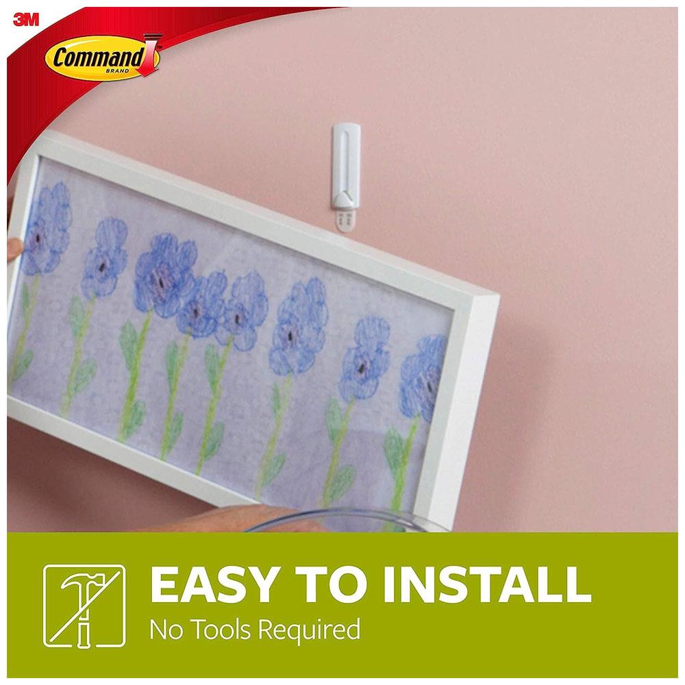 3M Command Wire-Backed Picture Hanger Large 3 Hangers And 6 Large Strips Value Pack - White