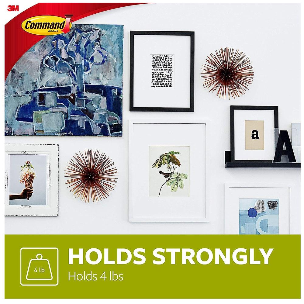 3M Command Wire-Backed Picture Hanger Large 3 Hangers And 6 Large Strips Value Pack - White