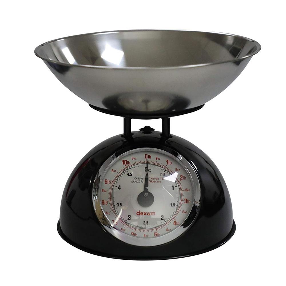 Dexam Mechanical Scales With Stainless Steel 2 Litre Bowl Measurements Up To 5kg - Black Main image