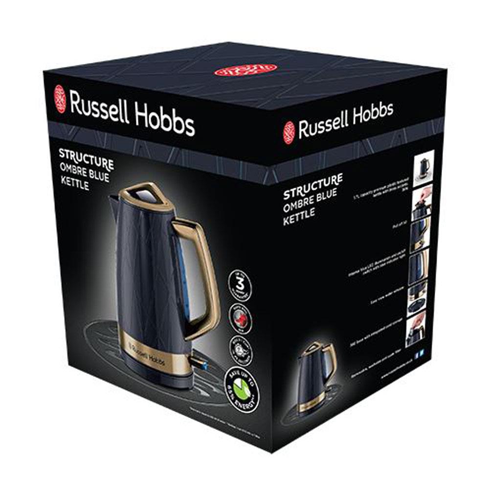 Russell Hobbs Structure Jug Kettle Premium Textured 3000W 1.7 Litres - Ombre Blue