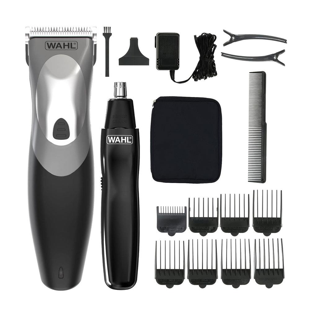 Wahl Clip N Rinse Cordless Hair Clipper And Nose Trimmer Home Haircutting Kit - Black Main image