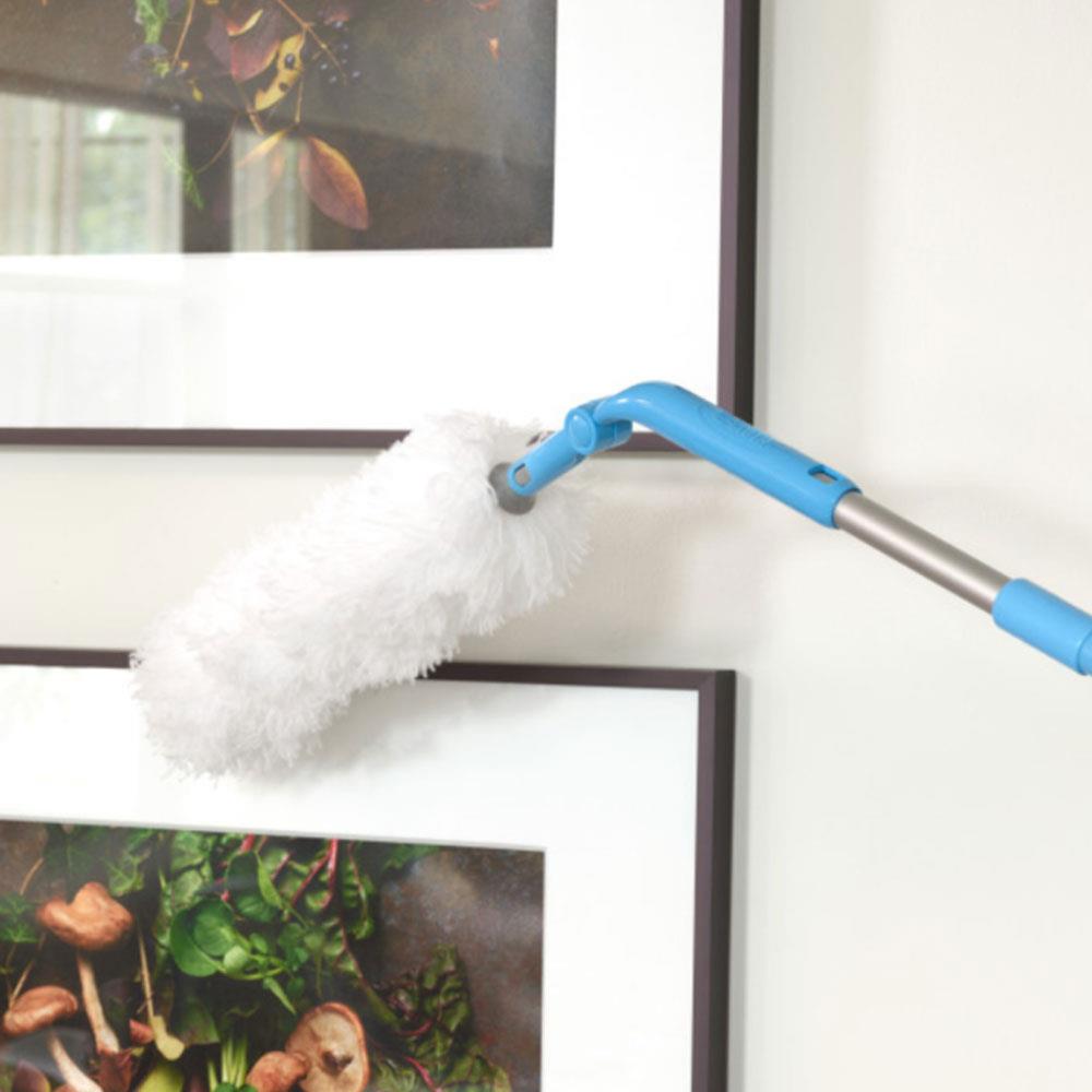 E-Cloth 2 In 1 Microfibre Extendable Duster Floor Wall And Ceiling Cleaner - Blue/White