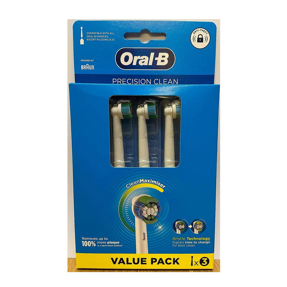 Oral-B Precision Clean Electric Toothbrush Heads Value Pack 3 Heads - White Main image