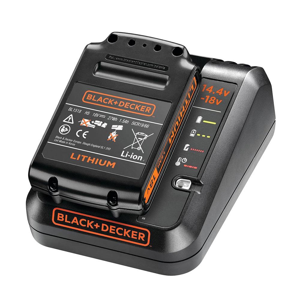 Black & Decker 1A Fast Charger For 14.4V And 18V Lithium-ion Batteries - Black Secondary image