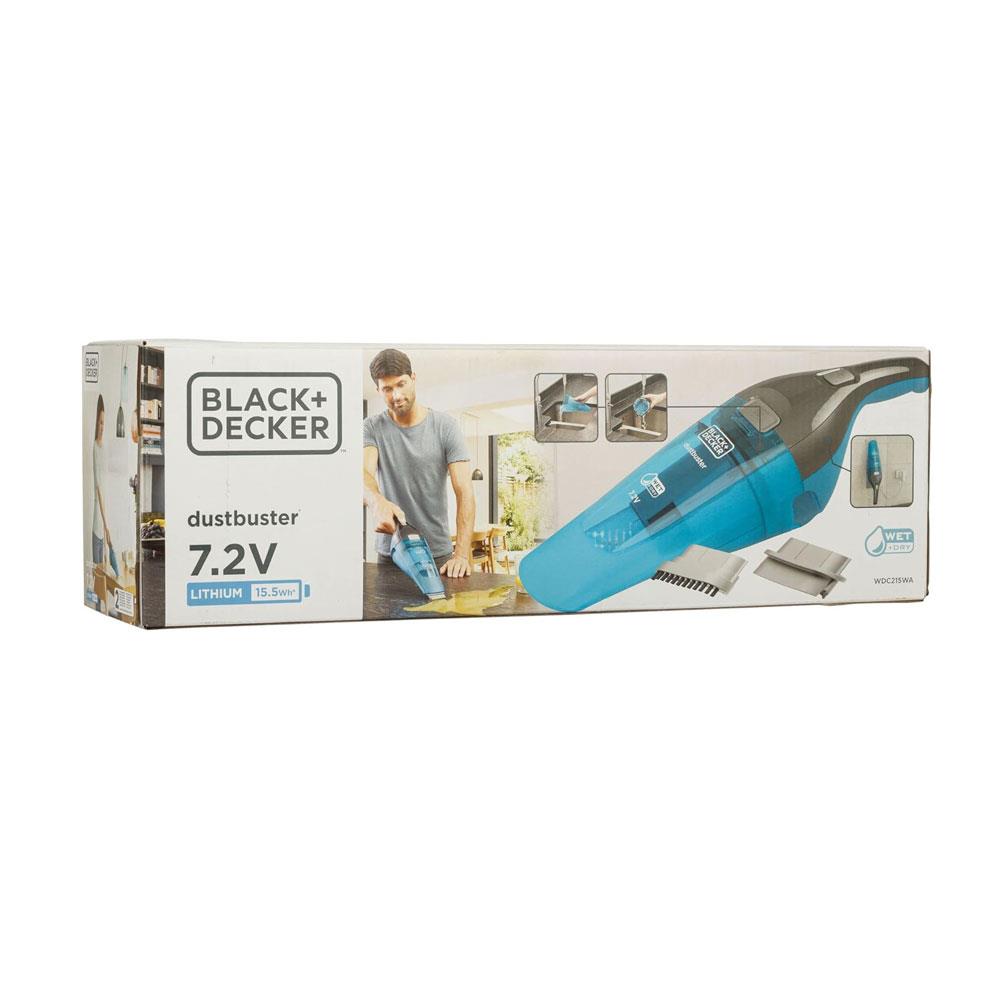 Black & Decker 7.2V Wet And Dry Dustbuster Cordless Hand Vacuum With Accessories 14W 0.38 Litres - Blue/Grey