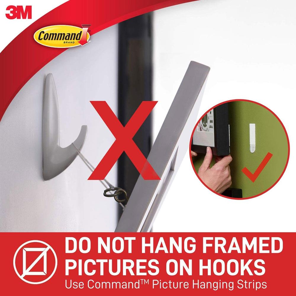 3M Command Designer Hooks Small 2 Hooks And 4 Small Strips 450g Holding Power - White