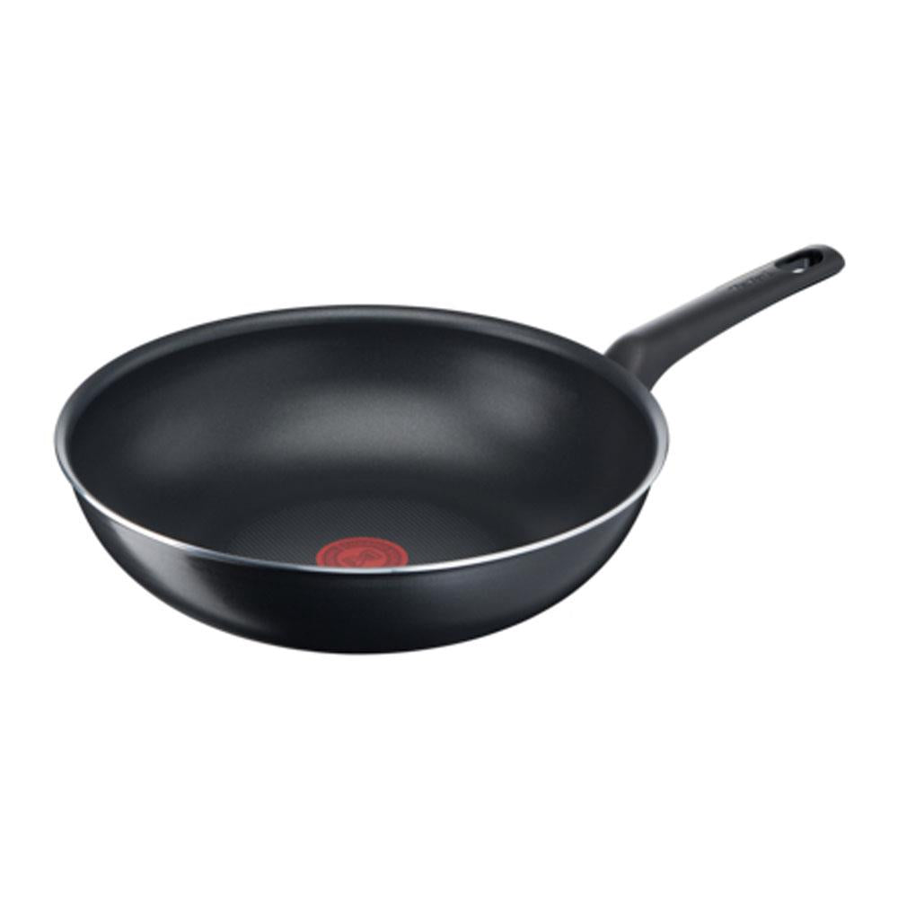 Tefal Simple Cook Non-Stick Wok 28cm Aluminum Thermal Signal - Black