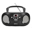 Groov-e Original Boombox Portable CD Player With Radio 3.5mm AUX Input Headphone Jack - Black
