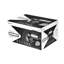 Groov-e Original Boombox Portable CD Player With Radio 3.5mm AUX Input Headphone Jack - Black