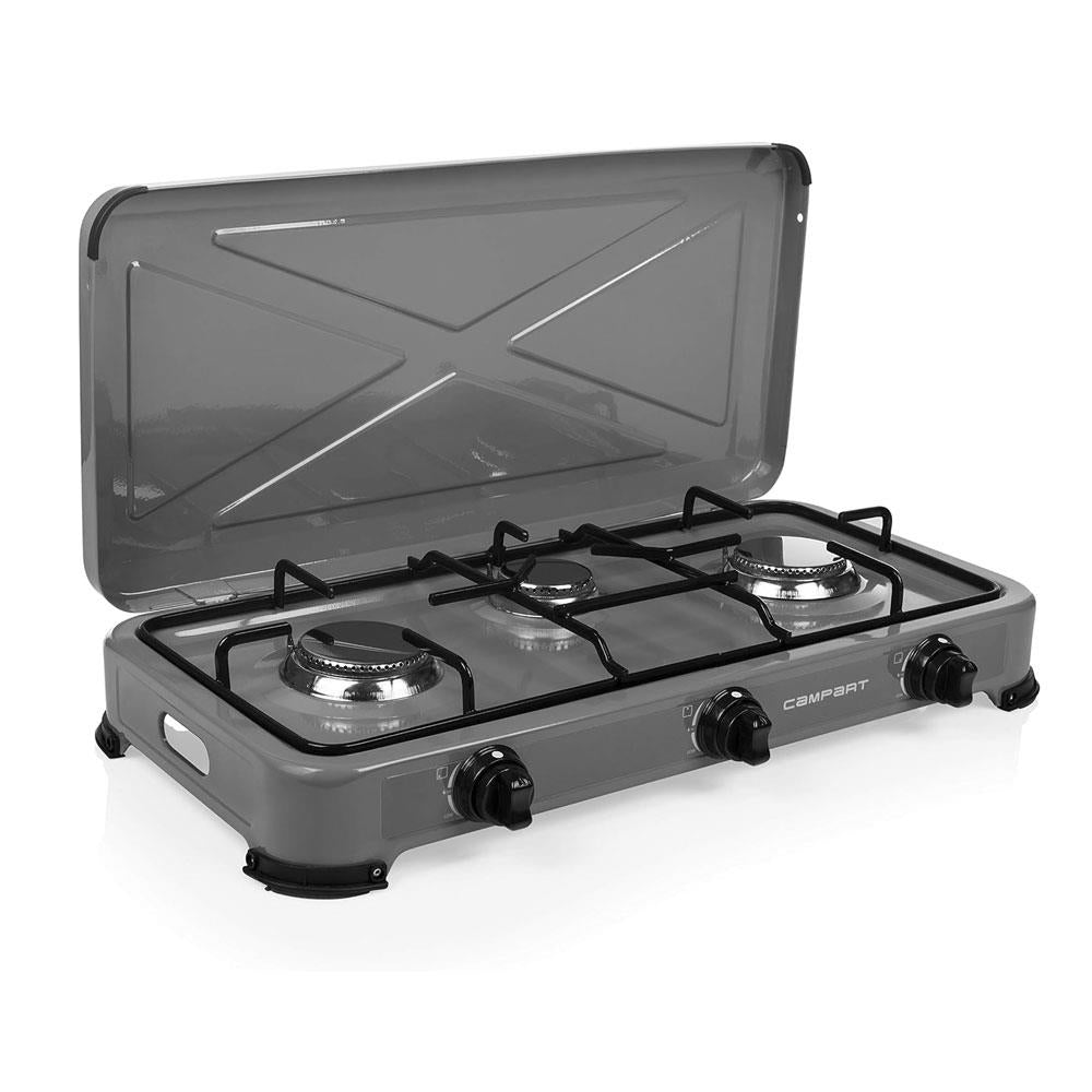 Campart 3 Burner Gas Stove Quebec Stainless Steel 4000W - Grey
