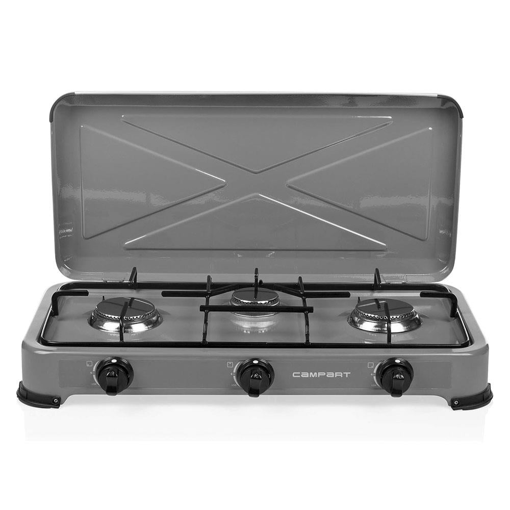 Campart 3 Burner Gas Stove Quebec Stainless Steel 4000W - Grey