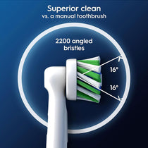 Oral-B Pro Cross Action Electric Toothbrush Heads 4 Pack X-Shape And Angled Bristles - White