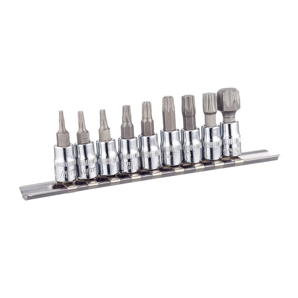 Blue Spot Tools 1/4 Inch Torx Bit Socket Set (T10-T60) - 9 Piece