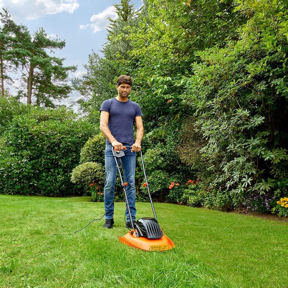 Black & Decker Electric Hover Mower 30cm 1200W - Orange/Black