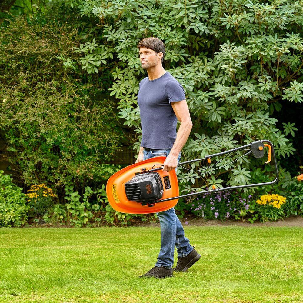 Black & Decker Electric Hover Mower 30cm 1200W - Orange/Black