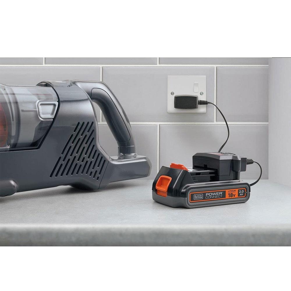 Black & Decker PowerSeries+ 18V 2-In-1 Stick Vacuum Cleaner With Removable 2Ah Battery - Grey
