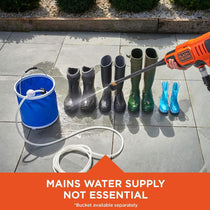 Black & Decker 18V Pressure Washer And Cleaner With 1 x 2ah Battery And 1A Charger 5 Accessories - Orange/Black