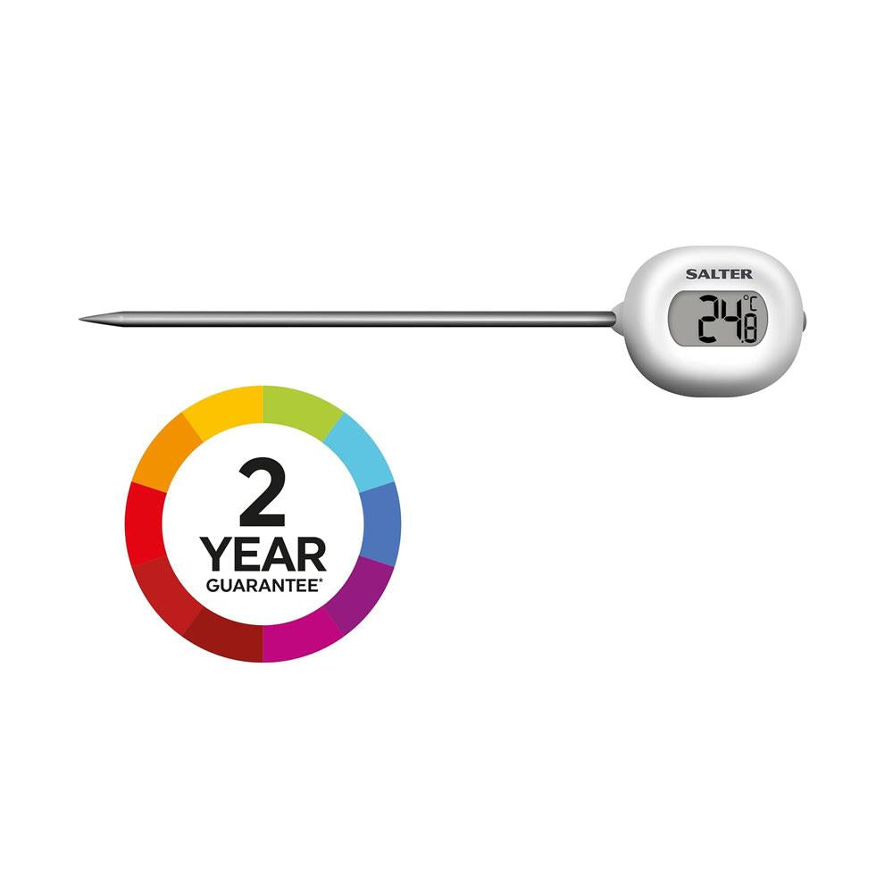 Salter Instant Read Digital Meat Thermometer - Silver/White