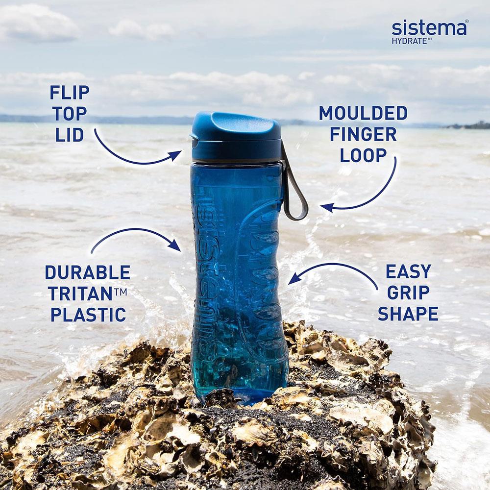 Sistema Hydrate Tritan Active Sports Water Bottle 800ml - Assorted Colours