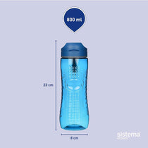 Sistema Hydrate Tritan Active Sports Water Bottle 800ml - Assorted Colours