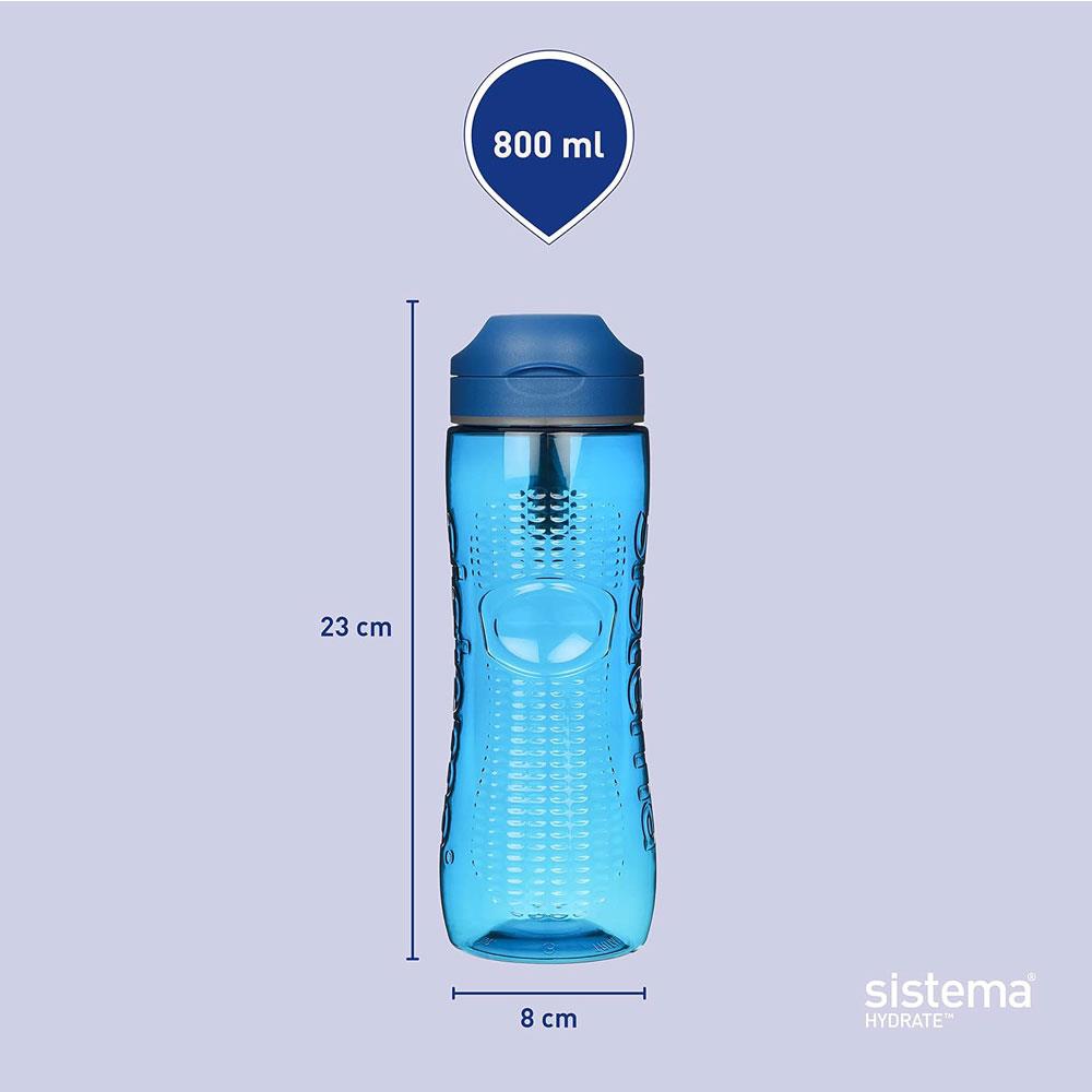 Sistema Hydrate Tritan Active Sports Water Bottle 800ml - Assorted Colours
