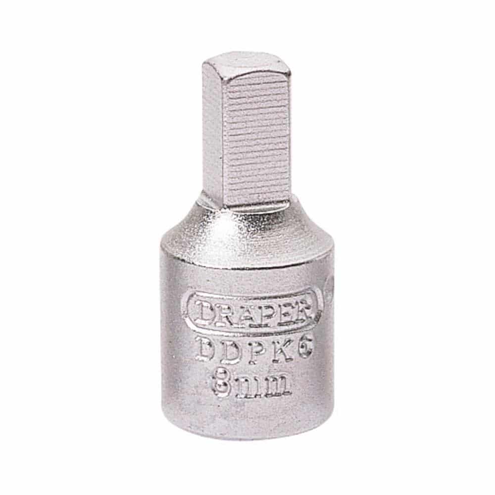 Draper Square Drain Plug Key 3/8 Inch Square Drive 8mm Chrome Vanadium Steel - Silver Main image
