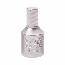 Draper Square Drain Plug Key 3/8 Inch Square Drive 8mm Chrome Vanadium Steel - Silver