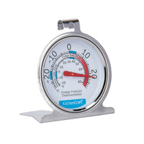 KitchenCraft Dial Type Freezer Fridge Thermometer Stainless Steel - Silver