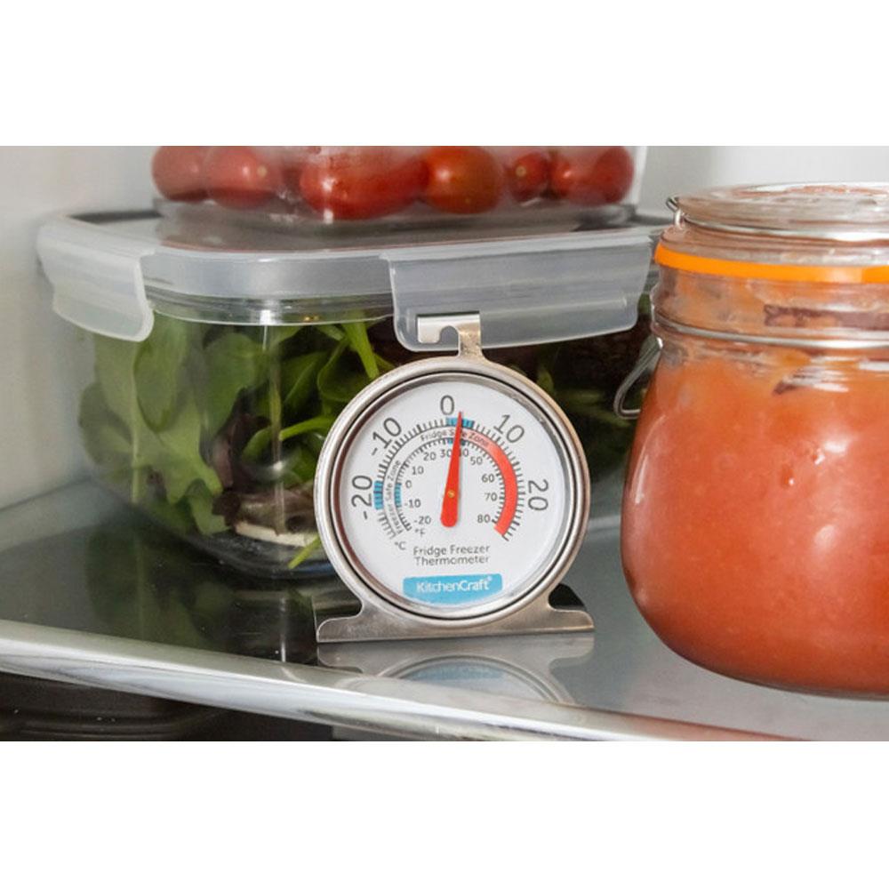 KitchenCraft Dial Type Freezer Fridge Thermometer Stainless Steel - Silver