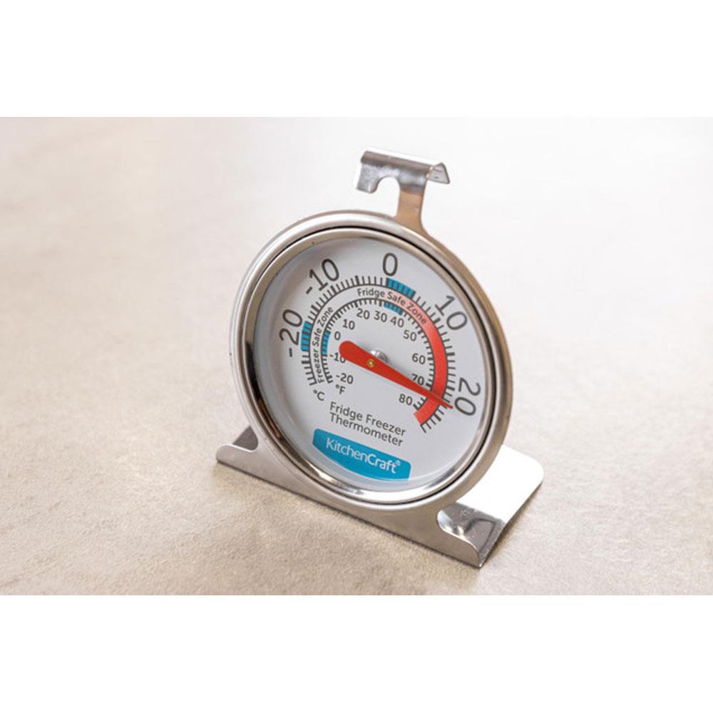 KitchenCraft Dial Type Freezer Fridge Thermometer Stainless Steel - Silver