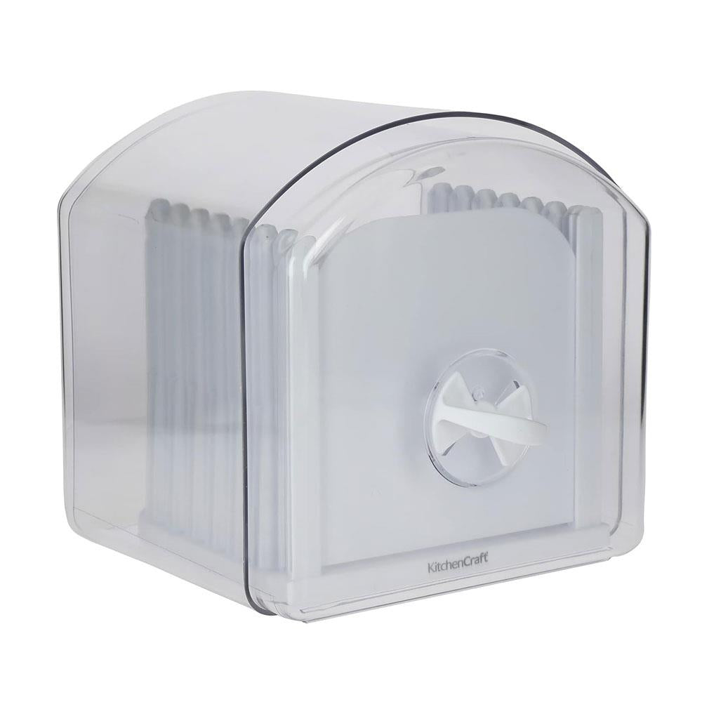 KitchenCraft Expandable Stay Fresh Bread Keeper Bread Bin Acrylic With Bread Slicer Large - Clear